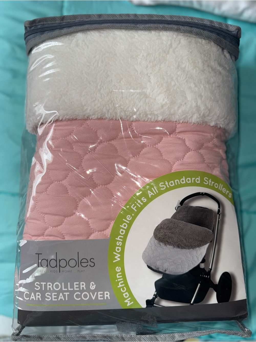 Pink Quilted Stroller & Car Seat Cover